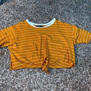 Stripped Cropped Forever 21 Shirt